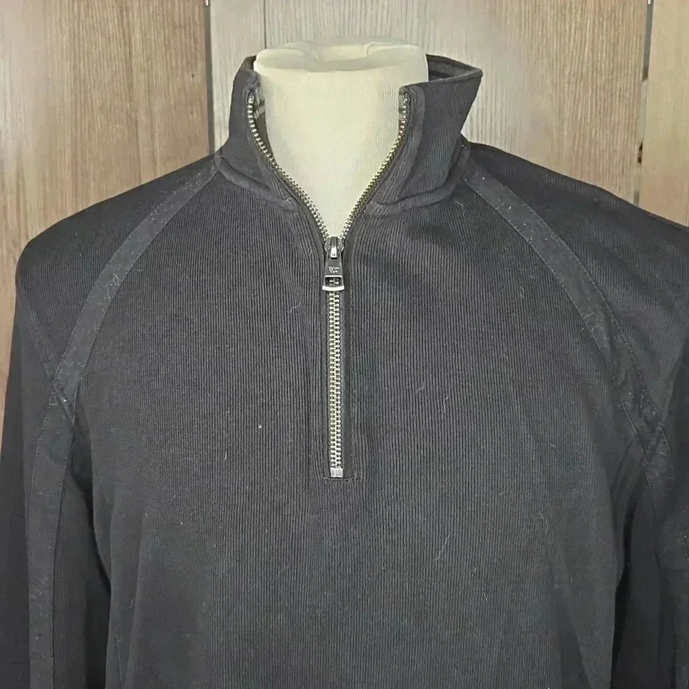 Calvin Klein Men's Black Quarter-Zip Sweater pullover
